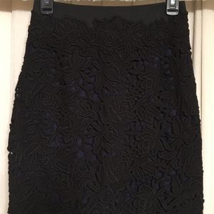 Elie Tahari A-line Lace overlay skirt